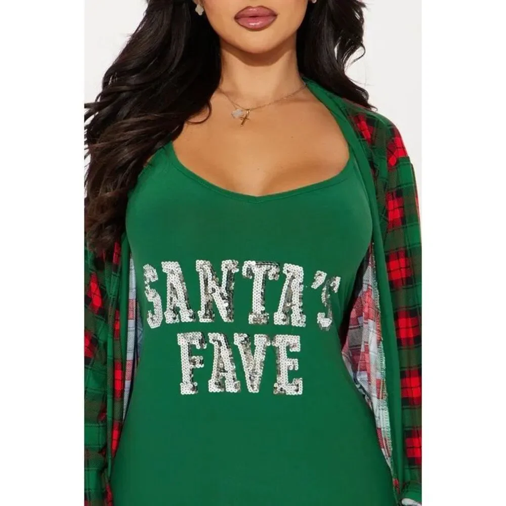 PJ Robe Set - Green/red - Picture 2 of 8